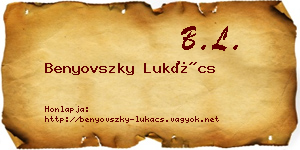 Benyovszky Lukács névjegykártya